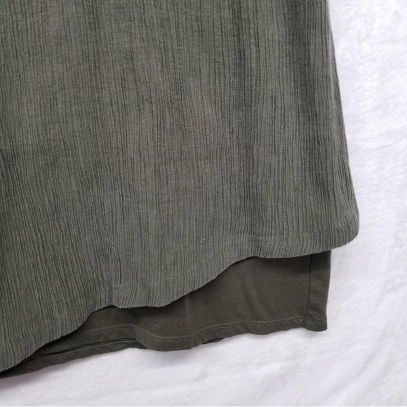 J. Jill Pure Jill Lagenlook Tank Dress XL Dark Olive Green Gauze Jersey layered - Picture 4 of 11